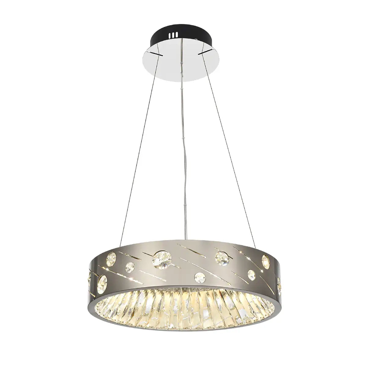 19" Modern Crystal Chandelier with Dimmable LED Lights