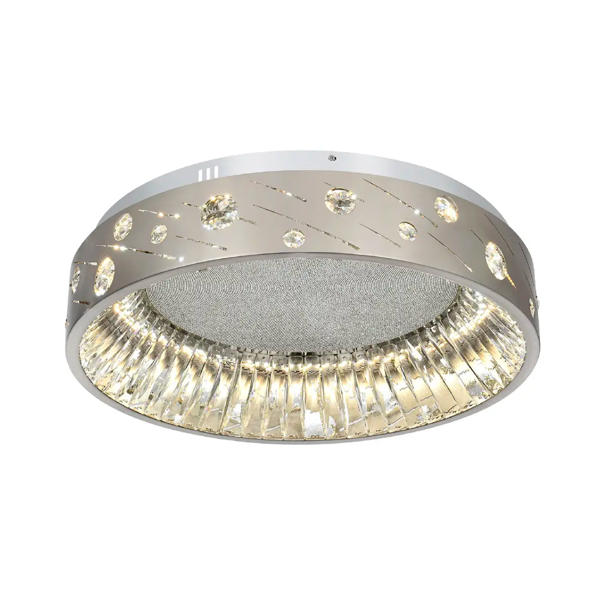 19" Modern Crystal LED Flush Mount Ceiling Light