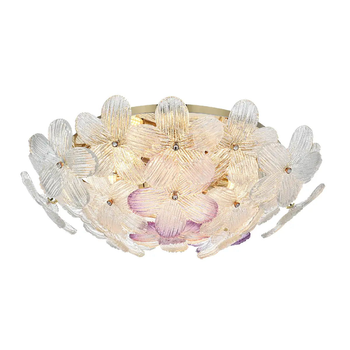 Chic 10-Light Flush Mount Pendant with Stunning Glass Petal Design