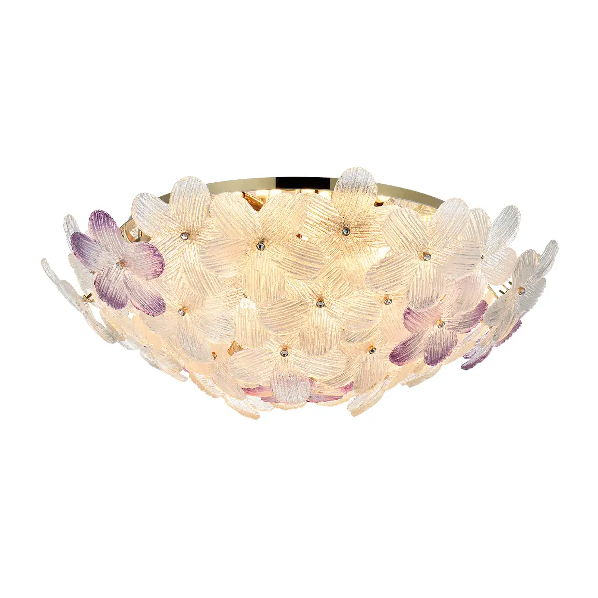 Chic 16-Light Flush Mount Pendant with Stunning Glass Petal Design