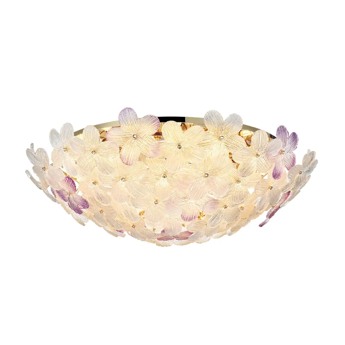 Chic 25-Light Flush Mount Pendant with Stunning Glass Petal Design