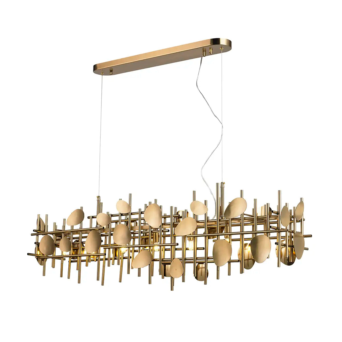 Contemporary Gold Linear Pendant Light