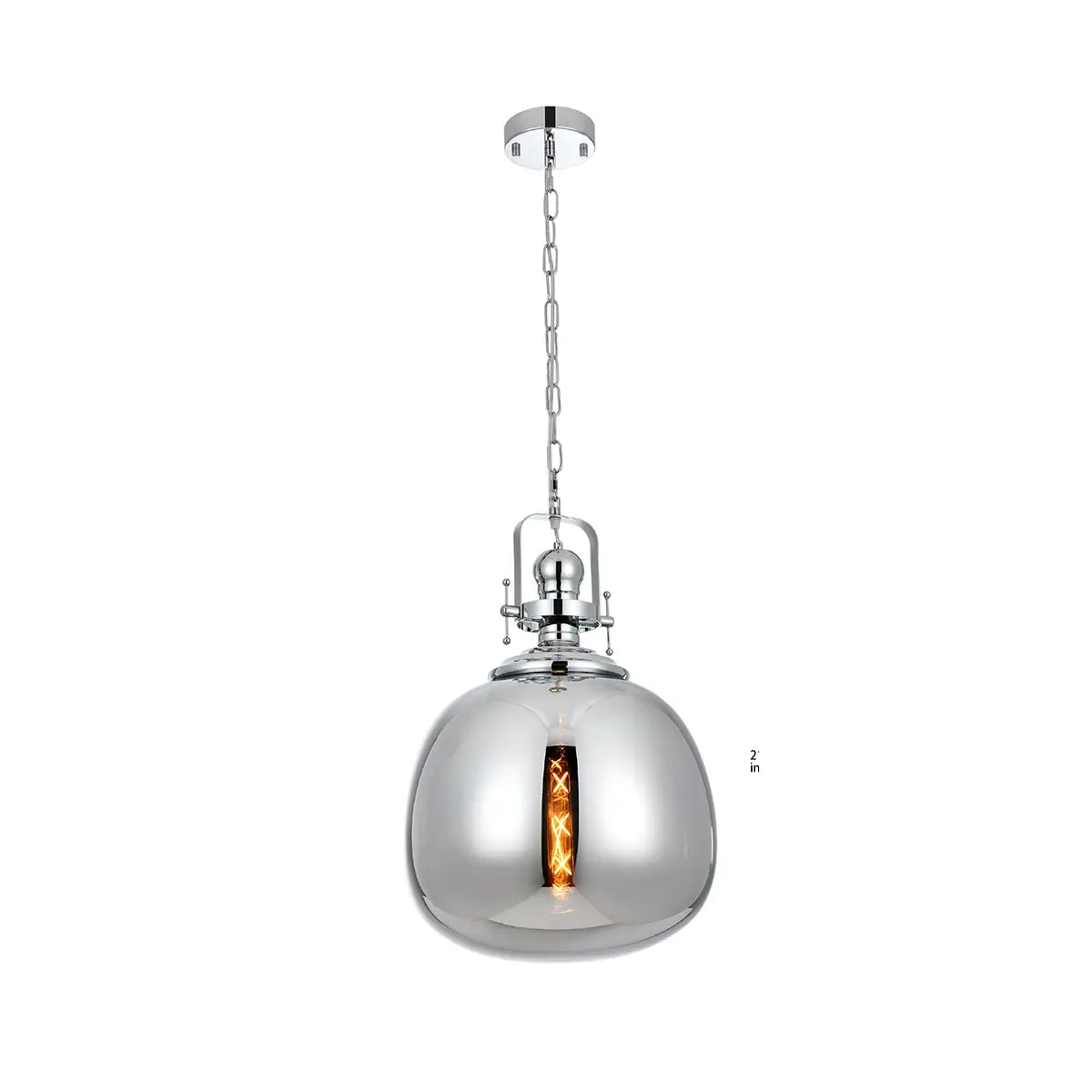 Industrial Chic Glass Pendant Light in Chrome or Gold