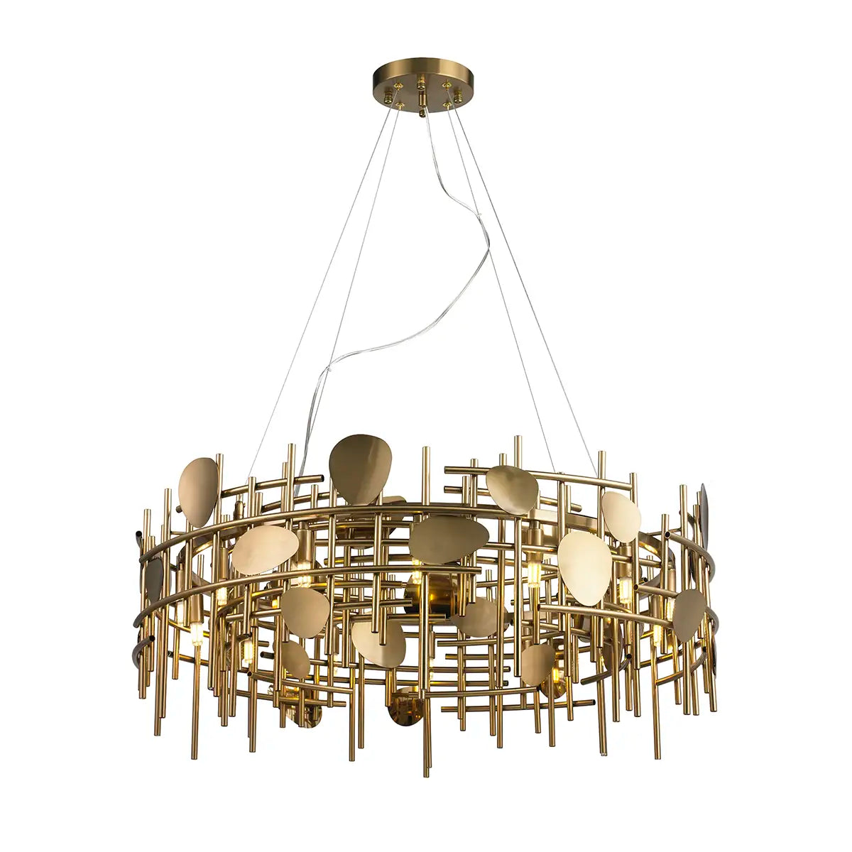 Luxe Modern Gold Pendant Light with Sculptural Design