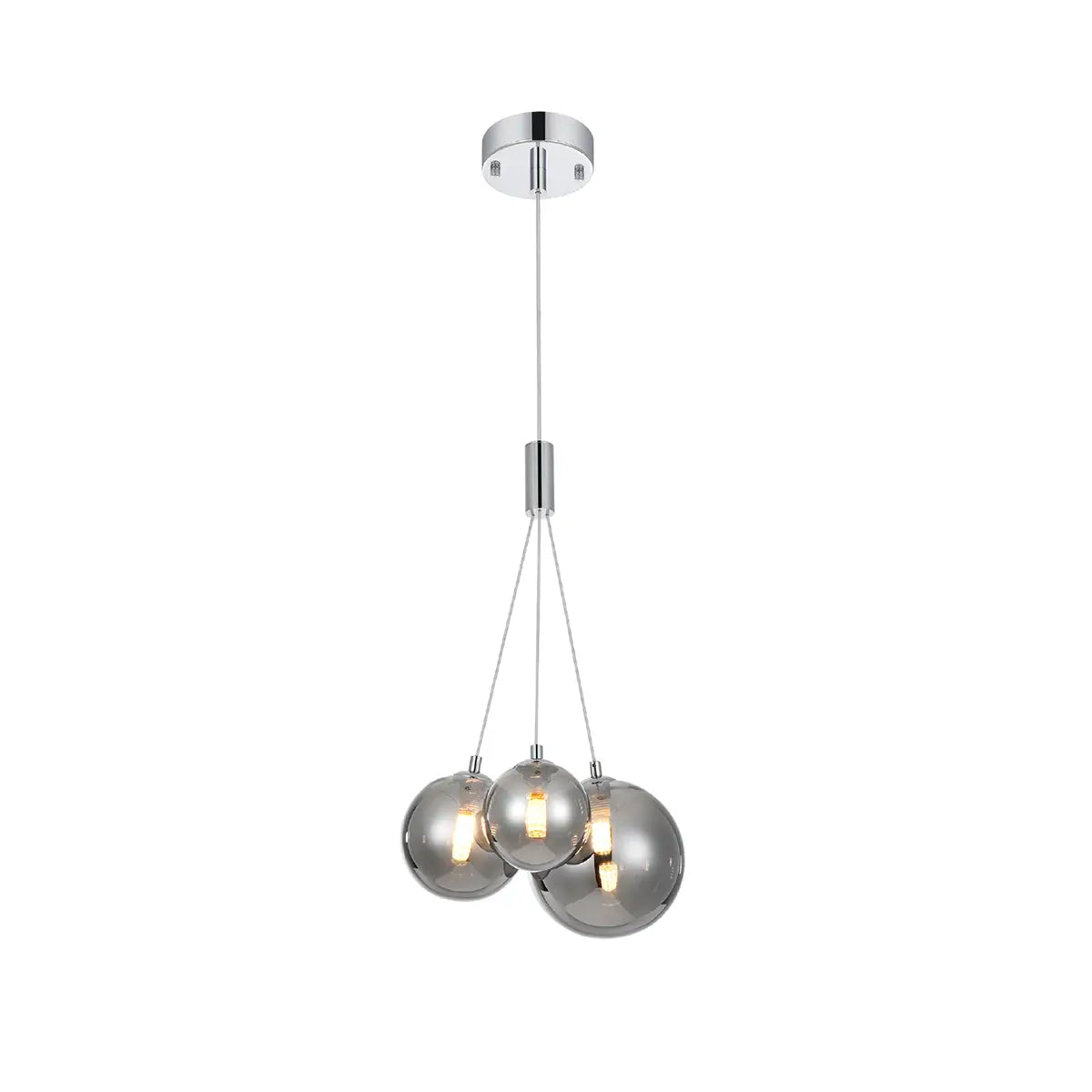 Modern Multi-Globe Pendant Light Fixture with Chrome, Gold, and Red Gold Finishes