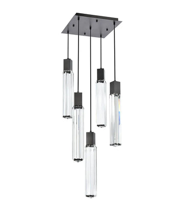 Modern 5-Light Crystal Pendant Light