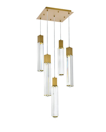 Modern 5-Light Crystal Pendant Light